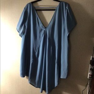 Torrid Size 3 baby blue high-low top.